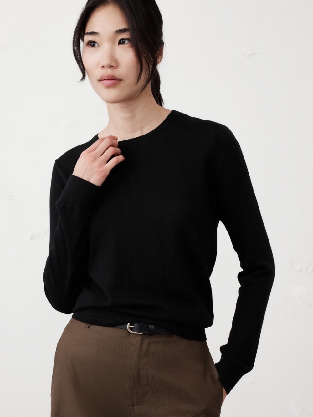 Banana Republic Silk & Cashmere Blend Crew Neck lightweight Sweater
